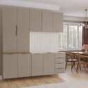 Ver imagem 1 de Cozinha Planejada 4 Peças sem Tampo sem Rodapé 2 Aéreos e 2 Balcões Ipanema CabeCasa MadeiraOriginals Marrom/Fendi Trama