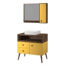 Ver imagem 2 de Conjunto de Banheiro Retrô Tebas 0,80cm Ameixa/amarelo