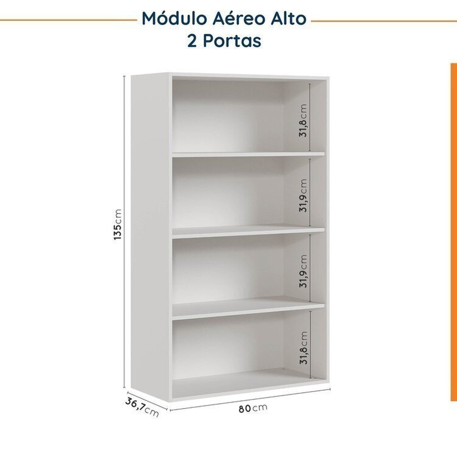 Cozinha Modulada 4 Peças com Tampo com Rodapé 2 Aéreos e 2 Balcões Ipanema CabeCasa MadeiraMadeira - 11