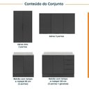 Ver imagem 3 de Cozinha Modulada 4 Peças com Tampo com Rodapé 2 Aéreos e 2 Balcões Ipanema CabeCasa MadeiraOriginals Cinza/Grafite Trama