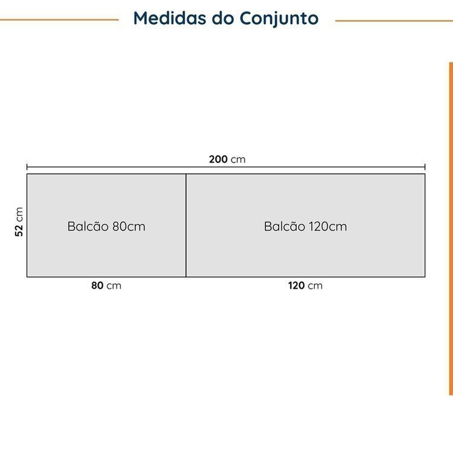 Cozinha Modulada 4 Peças com Tampo com Rodapé 2 Aéreos e 2 Balcões Ipanema CabeCasa MadeiraMadeira - 2