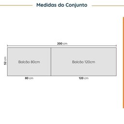Cozinha Modulada 4 Peças com Tampo com Rodapé 2 Aéreos e 2 Balcões Ipanema CabeCasa MadeiraMadeira - 2