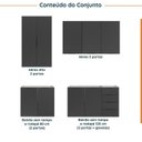 Ver imagem 3 de Cozinha Modulada 4 Peças sem Tampo sem Rodapé 2 Aéreos e 2 Balcões Ipanema CabeCasa MadeiraOriginals Cinza/Grafite Trama