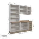Ver imagem 4 de Cozinha Planejada 4 Peças com Tampo com Rodapé 2 Aéreos e 2 Balcões Ipanema CabeCasa MadeiraOriginals Marrom/Fendi Trama/Acácia