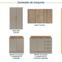 Ver imagem 3 de Cozinha Modulada 4 Peças com Tampo com Rodapé 2 Aéreos e 2 Balcões Ipanema CabeCasa MadeiraOriginals