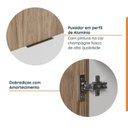 Ver imagem 6 de Cozinha Planejada 4 Peças com Tampo com Rodapé 2 Aéreos e 2 Balcões Ipanema CabeCasa MadeiraOriginals Marrom/Fendi Trama/Acácia