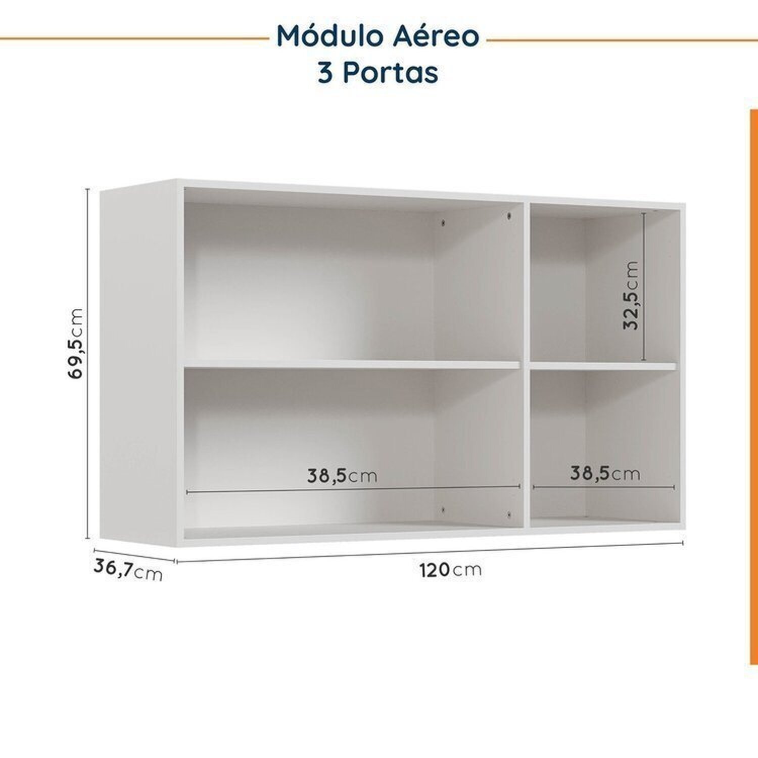 Cozinha Modulada 4 Peças com Tampo com Rodapé 2 Aéreos e 2 Balcões Ipanema CabeCasa MadeiraMadeira - 12