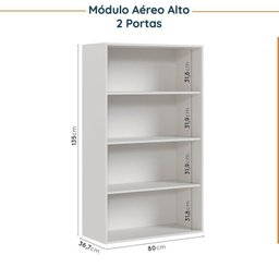 Cozinha Modulada 4 Peças com Tampo com Rodapé 2 Aéreos e 2 Balcões Ipanema CabeCasa MadeiraMadeira - 11