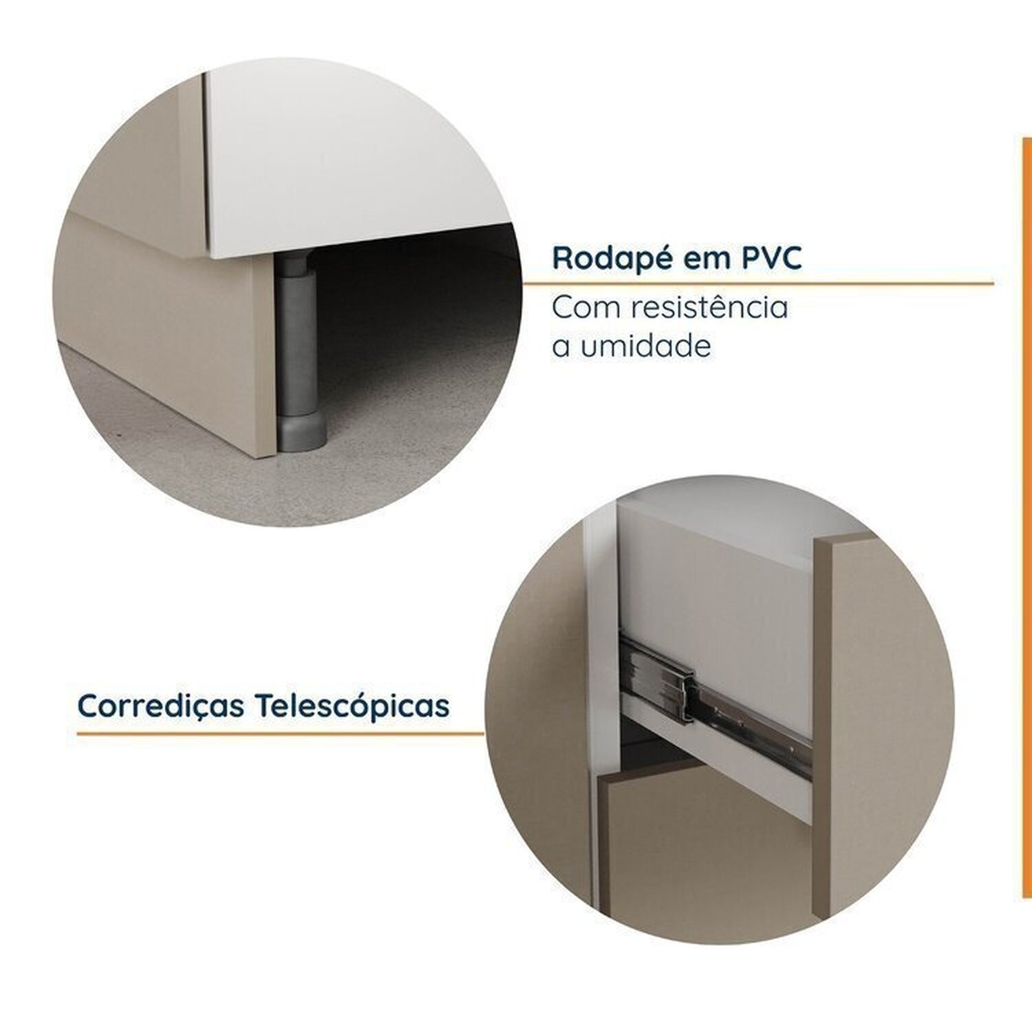 Cozinha Modulada 4 Peças com Tampo com Rodapé 2 Aéreos e 2 Balcões Ipanema CabeCasa MadeiraMadeira - 7