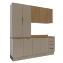 Ver mais imagens de Cozinha Planejada 4 Peças com Tampo com Rodapé 2 Aéreos e 2 Balcões Ipanema CabeCasa MadeiraOriginals Marrom/Fendi Trama/Acácia