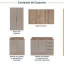 Ver imagem 3 de Cozinha Planejada 4 Peças com Tampo com Rodapé 2 Aéreos e 2 Balcões Ipanema CabeCasa MadeiraOriginals Marrom/Fendi Trama/Acácia