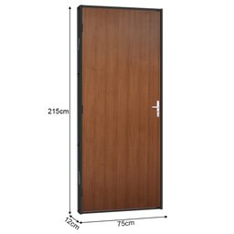 Porta de Madeira Mogno com Batente de Aço Tradição 73x215 R120 Abertura Direita - 2