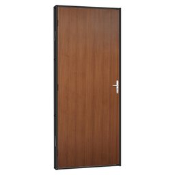 Porta de Madeira Mogno com Batente de Aço Tradição 73x215 R120 Abertura Direita - 1