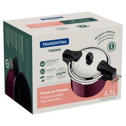 Panela de Pressão Tramontina Torino Cerâmico Vermelho Framboesa 20 Cm 4,5 L Tramontina - 5