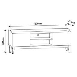 Rack Sala Ravena para TV até 55 Polegadas c/ Pés de Madeira - 4