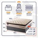 Ver imagem 3 de Conjunto Cama Box Super King c/ Molas Ensacadas Quartzo Cinza 193x203x71