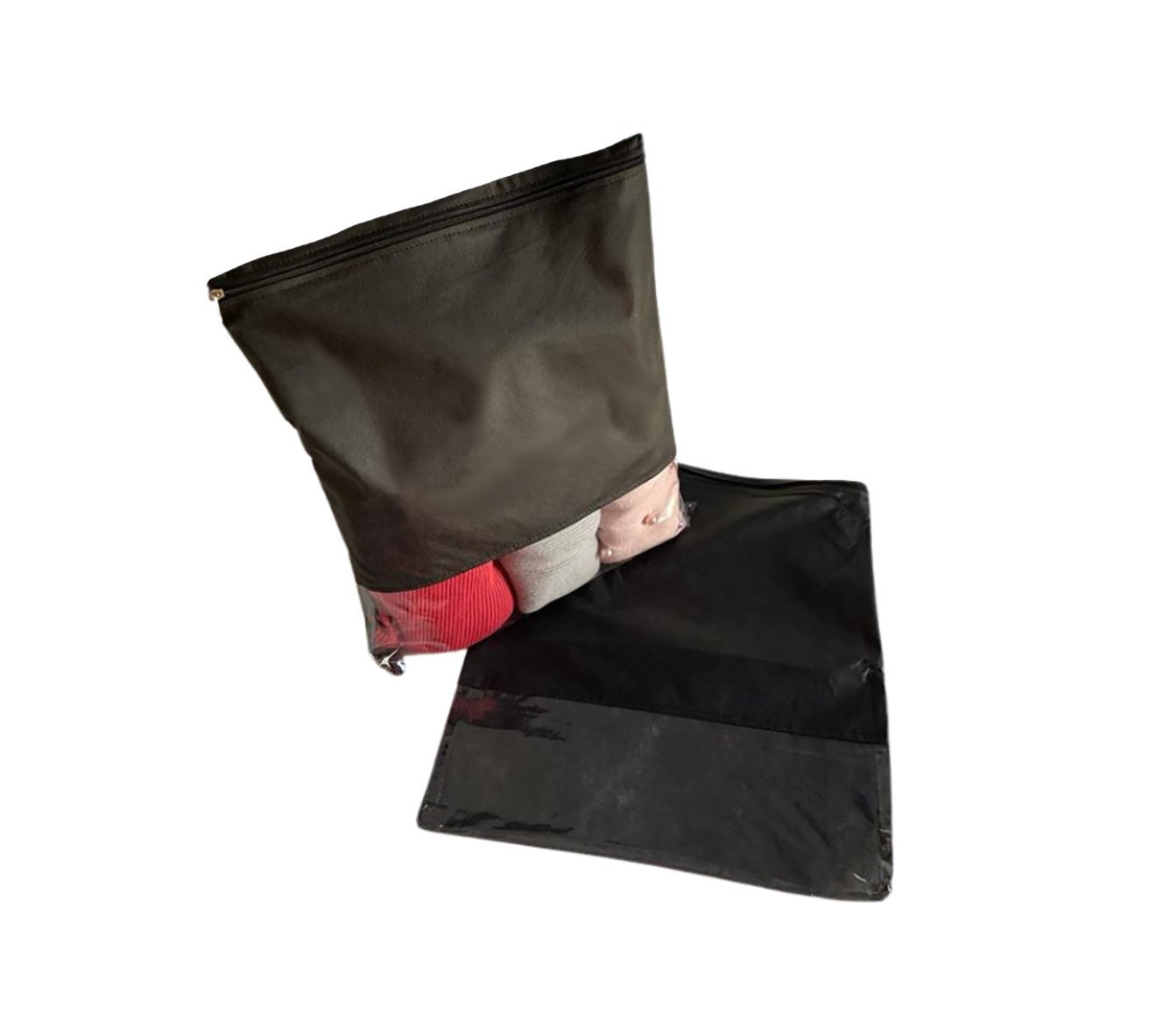 Kit 30 Sacos Tnt Organizador Roupas Sapatos 33x40 Com Visor:Preto - 3