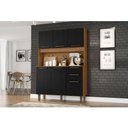 Ver imagem 4 de Armário para Cozinha Kit Pop 120 Cm 6 Portas 2 Gavetas Cinamomo Preto Catedral Fosco - Zanzini