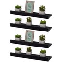 Ver imagem 2 de Kit 4 Prateleiras Porta Quadros 40 X 15cm Preta Suporte Invisível