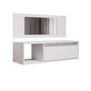 Ver imagem 1 de Penteadeira Camarin Suspenso Espelho 1p Nicho Quarto Mayumi 90cm Branco M12 - D'Rossi