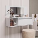 Ver imagem 2 de Penteadeira Camarin Suspenso Espelho 1p Nicho Quarto Mayumi 90cm Branco M12 - D'Rossi