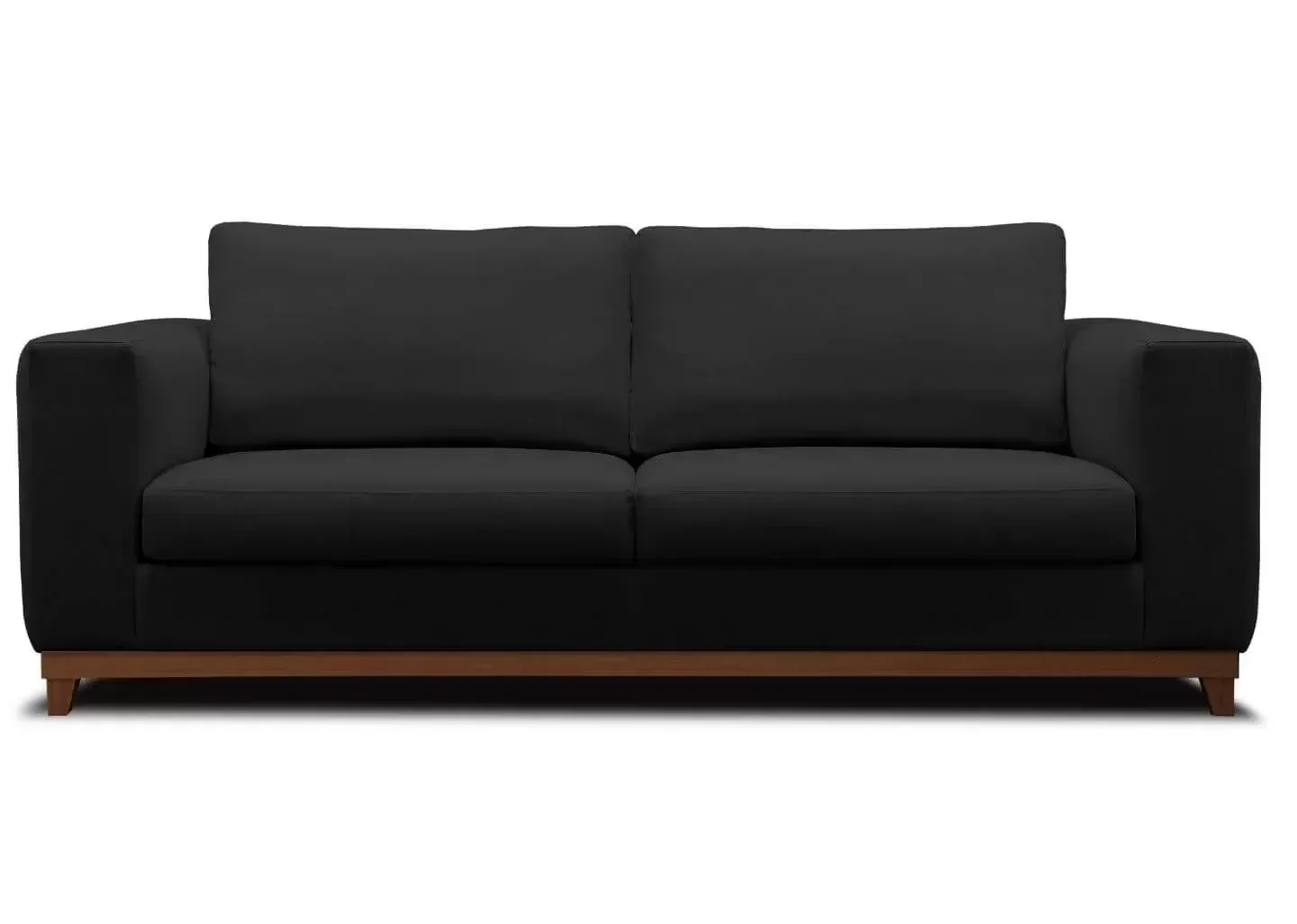 Sofá 3 Lugares King Size, Base em MDF, Revestimento em Sarja PRETA2,20m