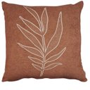 Ver imagem 1 de Capa de Almofada Boucle Bordada Folha Castanho 50x50cm