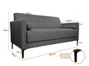 Ver imagem 2 de Sofá Living Fixo 1,60m Chicago Linho Soft - Netsofas - Grafite