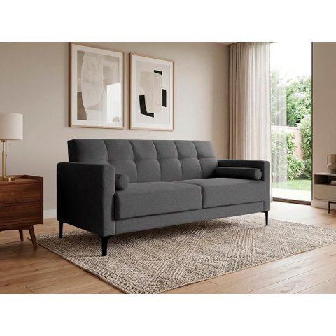 Sofá Living Fixo 1,60m Chicago Linho Soft - Netsofas - Grafite