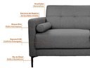 Ver imagem 4 de Sofá Living Fixo 1,60m Chicago Linho Soft - Netsofas - Grafite