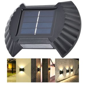 Luminaria Solar Parede Led Arandela Spot Balizador Decoraçao Jardim Casa Quintal Area Externa