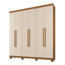 Ver imagem 2 de Guarda-roupa Casal Viena 6 Portas 3 Gavetas Cinamomo/off White - Panorama Móveis