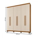 Ver imagem 4 de Guarda-roupa Casal Viena 6 Portas 3 Gavetas Cinamomo/off White - Panorama Móveis