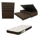Ver imagem 1 de Cama Box Baú Solteiro com Auxiliar (Bicama) + Colchão Solteiro Espuma D20 12cm | Kit Completo com Ca