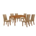 Ver imagem 2 de Mesa de Jantar Liz 180cm Tampo MDF Canto Copo Laminado com 6 Cadeiras Lira