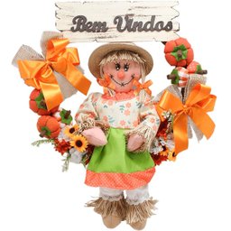Guirlanda Decoração Festa Junina Caipira com Abobora de 50cm Menina - 4
