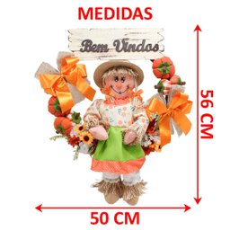 Guirlanda Decoração Festa Junina Caipira com Abobora de 50cm Menina - 2