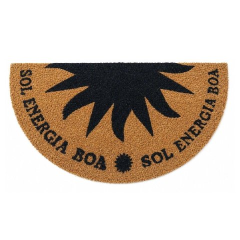 Capacho Meia Lua Fibra de Coco 60x33cm - Komeco Sol Energia Boa