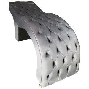 Maca Estética Estofada M1 80cm Veludo Cinza Escuro - In9 Decor