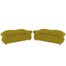 Dois Sofás Chesterfield Merlo 3 lugares 2M - Suede Amarelo / Decoração, recepção, Barbeari - 1