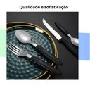 Ver imagem 6 de Faqueiro Inox Jogo de Talheres C/ Porta Talher com 25 Peças Preto