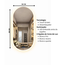 Ver imagem 3 de Espelho para Banheiro Inteligente Touch Led 3 Cores + Desembacador e com Display Digital 80x50 Cm
