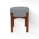 Ver imagem 4 de Kit 2 Puff Mesa Assento Espuma Estrutura Madeira Maciça Revestimento Linho Cinza