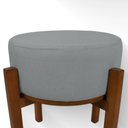 Ver imagem 2 de Kit 2 Puff Mesa Assento Espuma Estrutura Madeira Maciça Revestimento Linho Cinza