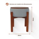 Ver mais imagens de Kit 2 Puff Mesa Assento Espuma Estrutura Madeira Maciça Revestimento Linho Cinza