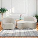 Ver imagem 1 de Kit Divã Recamier Orgânico Marrocos 150cm Lado Esquerdo e 1 Poltronas Amore Linho