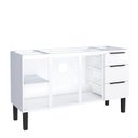 Ver imagem 2 de Gabinete de Aço Para Pia 150cm 3 Portas 3 Gavetas Jupter Cozimax Branco