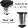 Lixeira com Pedal Label Cozinha Banheiro Fechamento Suave Design Moderno Polipropileno Cor Prata - 6
