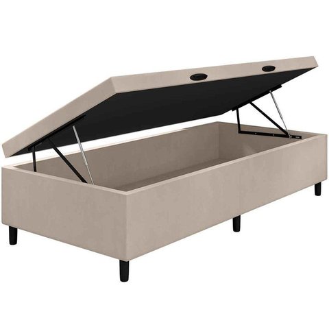 Cama Box Baú Solteiro 88x188 Bege