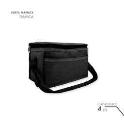 Bolsa Térmica Porta Marmita Lanche Bebida Preta - 4